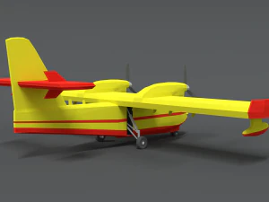 Low poly canadair cl 215 3D Model
