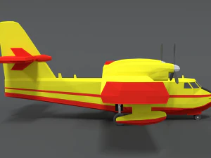 Low poly canadair cl 215 3D Model