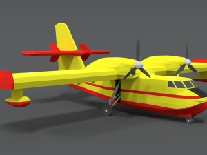 Low poly canadair cl 215 Model 3D