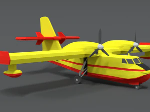 Low poly canadair cl 215 3D Model