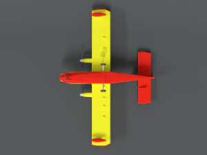Low poly canadair cl 215 3D Model
