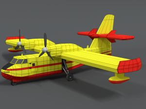 Low poly canadair cl 215 Model 3D