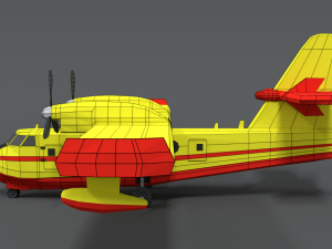 Low poly canadair cl 215 Model 3D