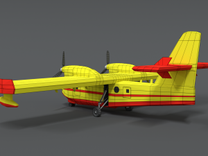 Low poly canadair cl 215 Model 3D