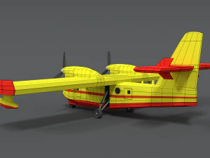 Low poly canadair cl 215 3D Model
