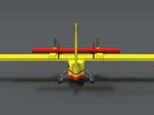 Low poly canadair cl 215 3D Model