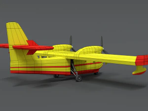 Low poly canadair cl 215 3D Model