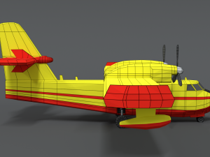 Low poly canadair cl 215 Model 3D