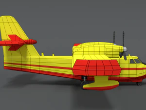 Low poly canadair cl 215 3D Model