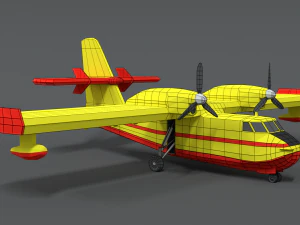 Low poly canadair cl 215 3D Model