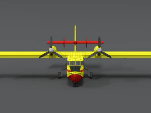 Low poly canadair cl 215 3D Model