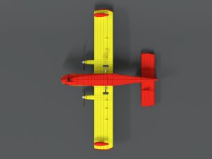 Low poly canadair cl 215 Model 3D