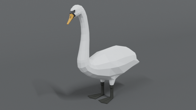 low poly cartoon swan Modello 3D .c4d .max .obj .3ds .fbx .stl .blend 