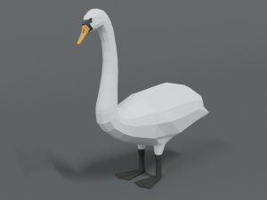 low poly cartoon swan 3D-Modell