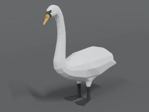 Łabędź rysunkowy o niskiej zawartości poli Model 3D