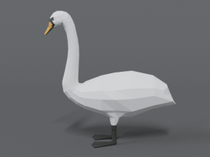 low poly cartoon swan Modello 3D