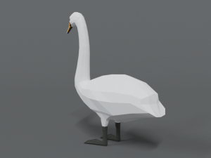 low poly cartoon swan Modello 3D