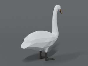 low poly cartoon swan Modello 3D