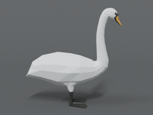 low poly cartoon swan Modello 3D
