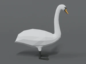 low poly cartoon swan 3D Model