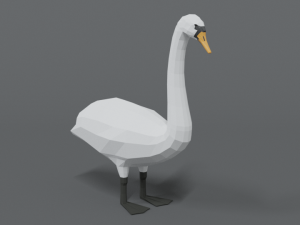 low poly cartoon swan Modello 3D