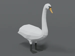 low poly cartoon swan 3D Model