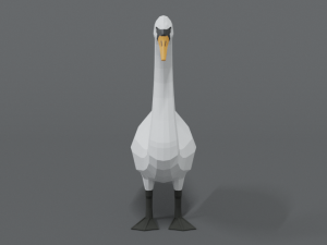 low poly cartoon swan Modello 3D