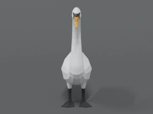 low poly cartoon swan 3D Model