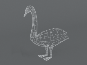 low poly cartoon swan Modello 3D