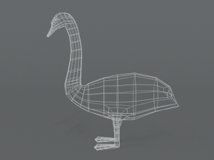 low poly cartoon swan Modello 3D
