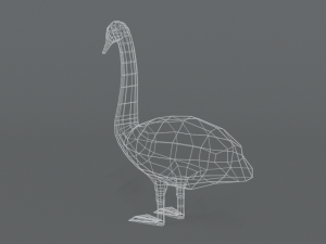 low poly cartoon swan Modello 3D