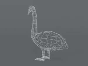 low poly cartoon swan 3D Model
