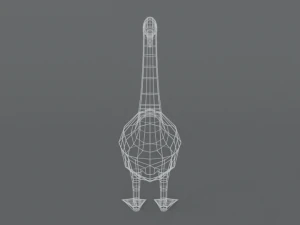 low poly cartoon swan 3D Model