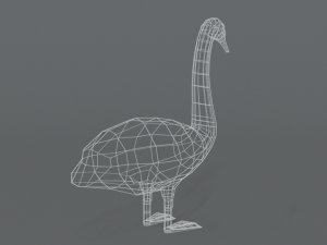 low poly cartoon swan Modello 3D