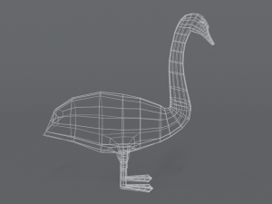 low poly cartoon swan Modello 3D