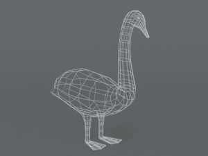 low poly cartoon swan Modello 3D