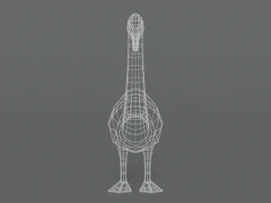 low poly cartoon swan 3D Model