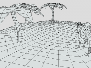 low poly cartoon oasis scene Modelo 3D
