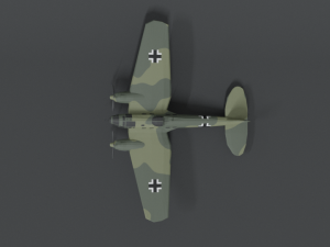 low poly cartoon heinkel 111 h wwii airplane 3D Model