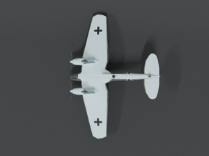low poly cartoon heinkel 111 h wwii airplane 3D Model
