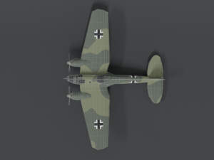 low poly cartoon heinkel 111 h wwii airplane 3D Model