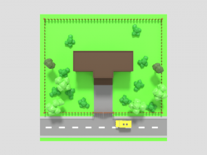 low poly cartoon school scene Modelo 3D