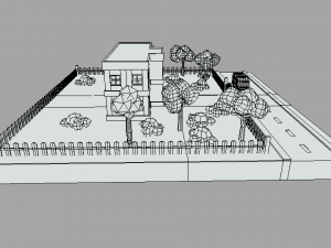 low poly cartoon school scene Modelo 3D