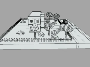 low poly cartoon school scene 3D Model
