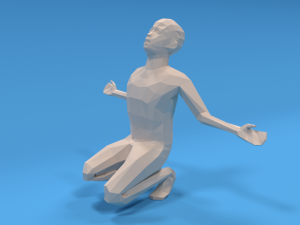 low poly desperate kid Modello 3D
