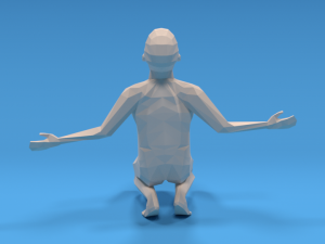 low poly desperate kid 3Dモデル