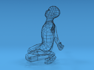 low poly desperate kid 3Dモデル