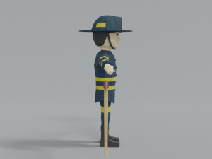 low poly cartoon firefighter Modelo 3D