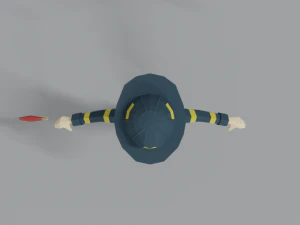 low poly cartoon firefighter 3D Model