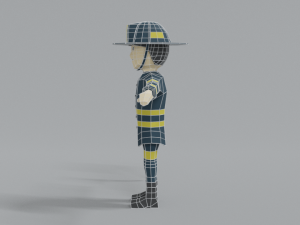 low poly cartoon firefighter Modelo 3D